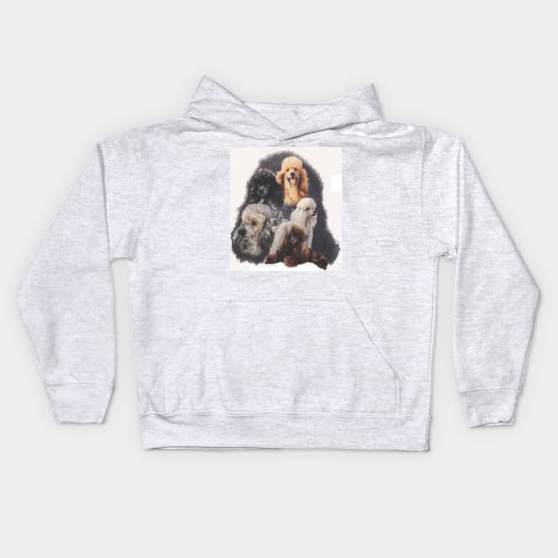 Poodle Medley Kids Hoodie by BarbBarcikKeith